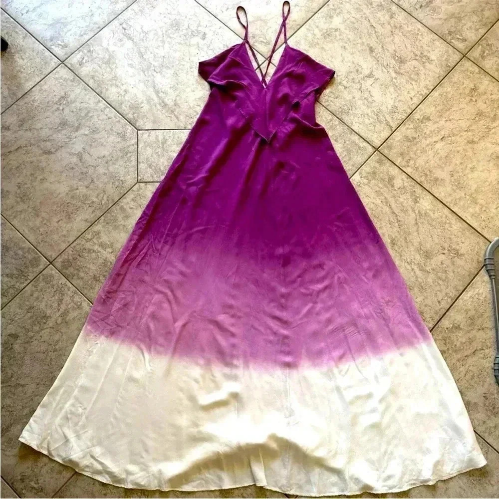 Lani women’s lavender ombré SUMMER -maxi Dress Sz: medium